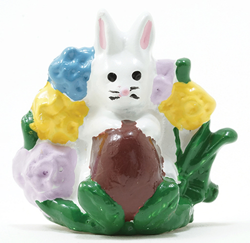 Dollhouse Miniature Bunny with Egg
